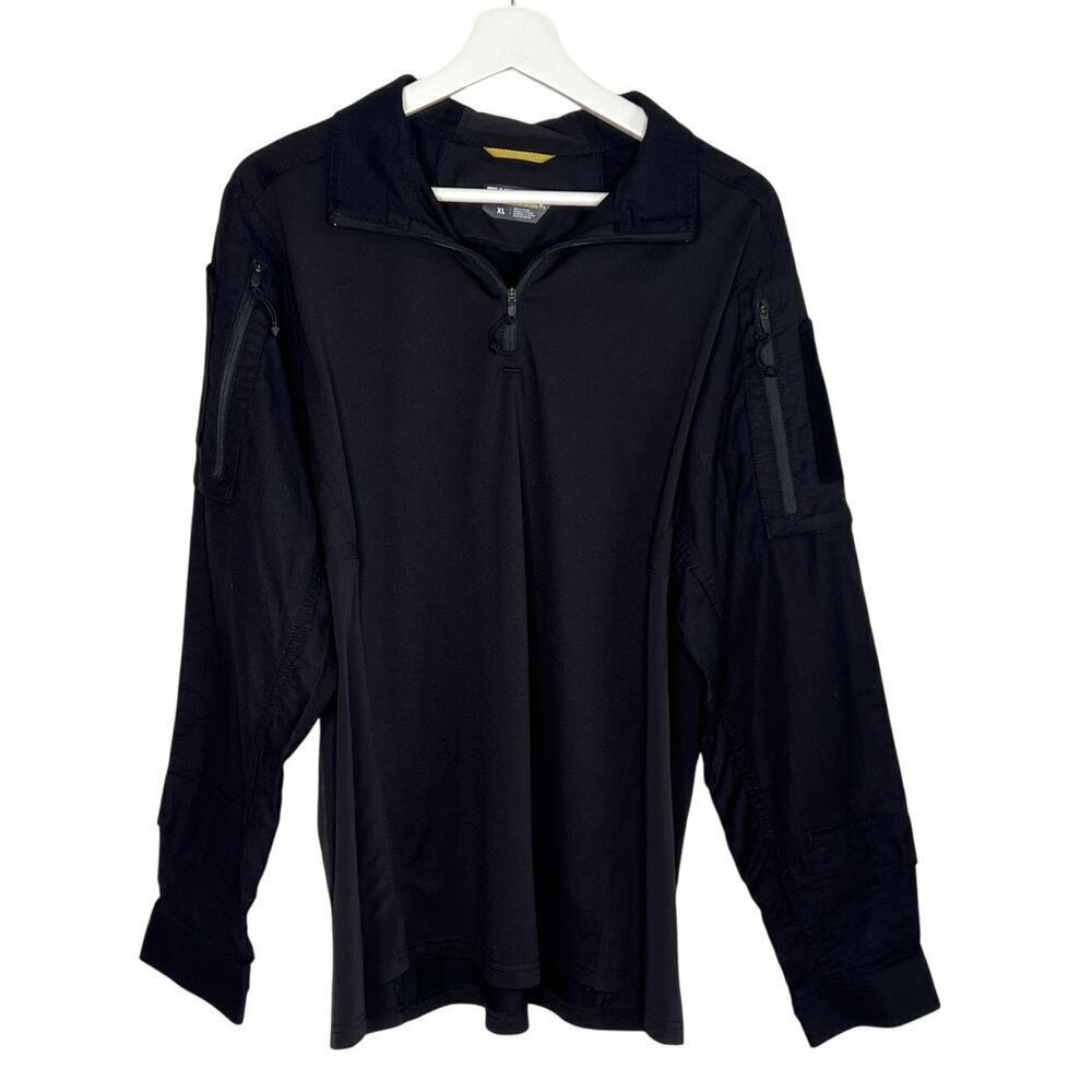First Tactical Long Sleeve Quarter Zip Pullover Shirt Top Black Men's Size XL